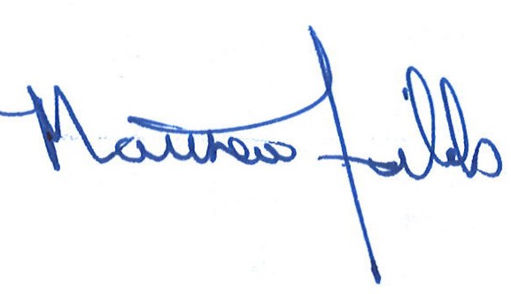 Image of Matthew Fields signature